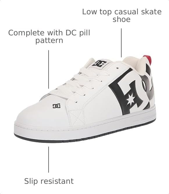 DC Mens Court Graffik Sq Low Skate Shoe