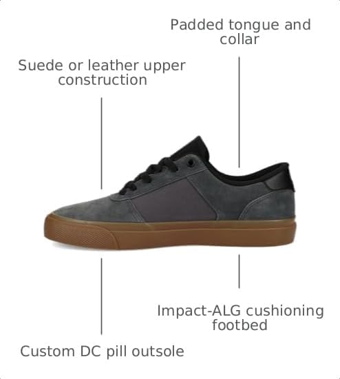 DC Shoes Mens Teknic Dark Grey/Black