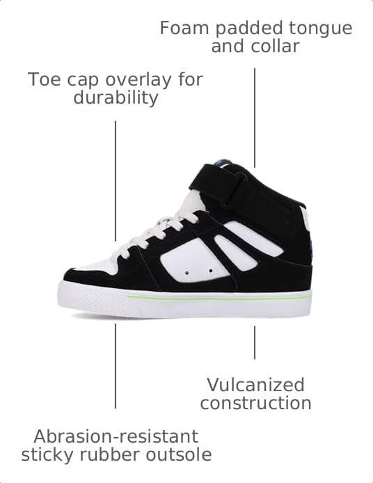 DC Pure HIGH-TOP EV Shoe Black/Blue/White