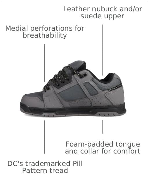 DC Shoes Mens Stag Grey/Black