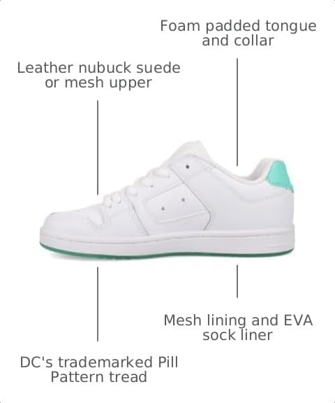 DC Shoes Womens Manteca 4 White/Lt Aqua