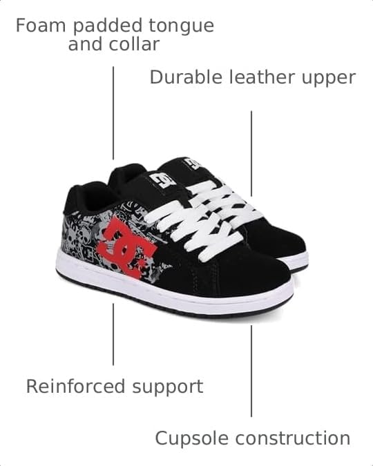DC Shoes Boys Gaveler Black/Red/Grey