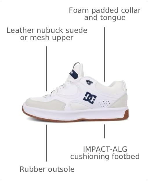 DC Shoes Mens DC Men's Kalynx Zero Casual Skate Shoe White/Blue