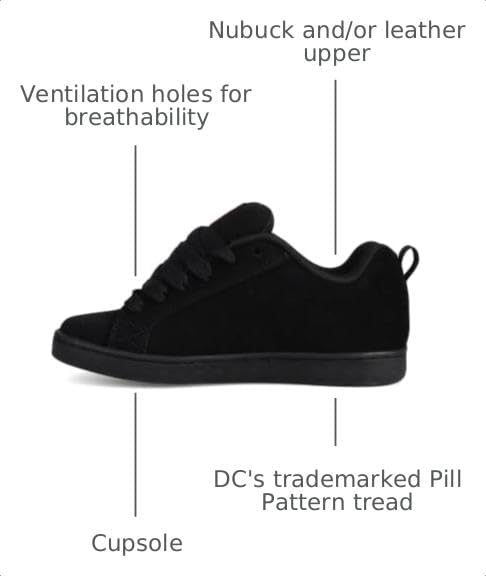 DC Womens Dc Women's Court Graffik Casual Skate Shoe Black/Pink/Black