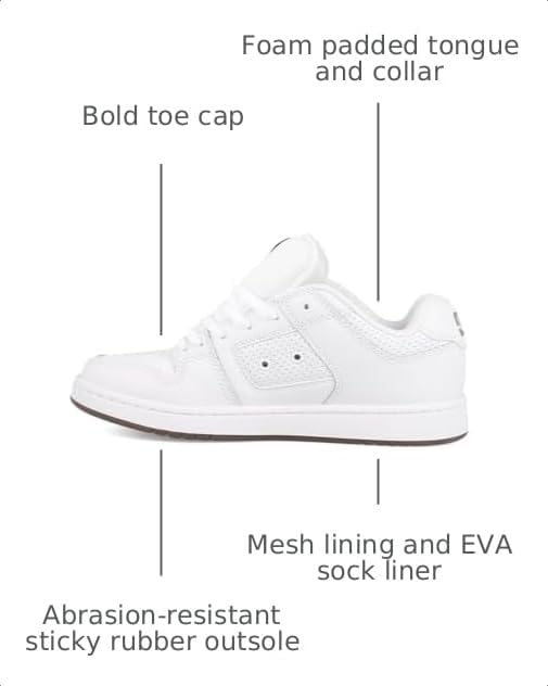 DC Women's Manteca Sneaker White/Gum