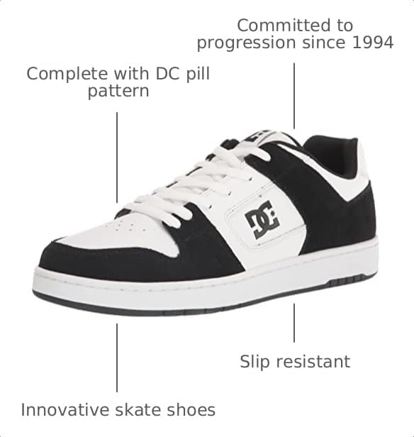 DC Mens Men's Manteca 4 Low Skate Shoe White/Black