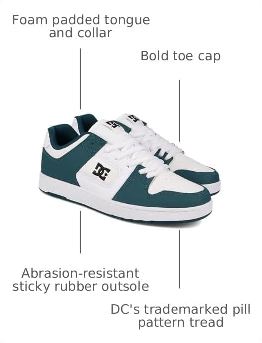 DC Shoes Mens Dc Men's Manteca 4 Skate Shoe Teal/White/Black